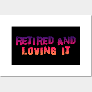 retired and loving it Punk Kid Red Orange Posters and Art